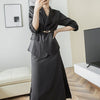 comfortable personality skirt suits loose suit and long a-line skirt  work style stain skirt suits