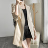 korean spring suit casual women OL temperament professional double breasted solid slim chiffon long blazer