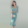 lace perspective sexy formal trumpet dress temperamental  backless elegant cute ol mermaid dress