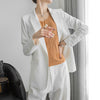 spring suit casual oversized ladies OL simple two-pocket coat long-sleeve slim high-slit chiffon wild suit