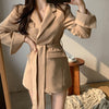 women spring autumn casual long sleeve blazer work style temperament ladies simple wild trend long blazer