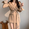 women spring autumn casual long sleeve blazer work style temperament ladies simple wild trend long blazer