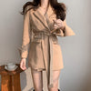 women spring autumn casual long sleeve blazer work style temperament ladies simple wild trend long blazer