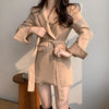 women spring autumn casual long sleeve blazer work style temperament ladies simple wild trend long blazer
