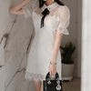 temperament work style female mini pencil dress sexy elegant white lace perspective formal dress