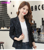autumn Korean version of the self-cultivation retro printing small suit jacket female Office Lady  Single Breasted