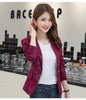 autumn Korean version of the self-cultivation retro printing small suit jacket female Office Lady  Single Breasted