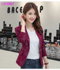 autumn Korean version of the self-cultivation retro printing small suit jacket female Office Lady  Single Breasted