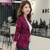autumn Korean version of the self-cultivation retro printing small suit jacket female Office Lady  Single Breasted