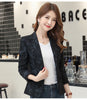 autumn Korean version of the self-cultivation retro printing small suit jacket female Office Lady  Single Breasted