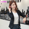 autumn Korean version of the self-cultivation retro printing small suit jacket female Office Lady  Single Breasted