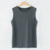 new fashion women sleeveless t-shirt female girls loose 95% pure cotton solid color spring autumn o-neck vest tank tops Camis