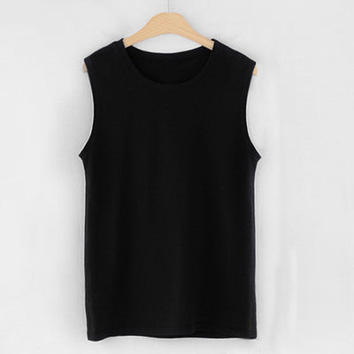 new fashion women sleeveless t-shirt female girls loose 95% pure cotton solid color spring autumn o-neck vest tank tops Camis