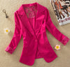 new suit spring and summer new Slim lace stitching women suit jacket career xxxl plus size