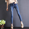 women stretch slim elastic high waist broken torn ripped Jeans skinny woman pants women's trousers femme