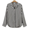 Women Stripe Long Sleeve Chiffon Button Down Blouse Shirt Office Lady Casual Summer Autumn Top Plus Size 2022 Fashion