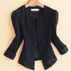 plus size 4XL!Women Slim Lace three-quarter sleeve Thin Light Stitching Small Suit Business  Blazers