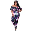 plus size jumpsuits and rompers for women Ruffled Frill Off Shoulder Playsuit Trouser Romper Jumpsuit Clubwear size XXXXL