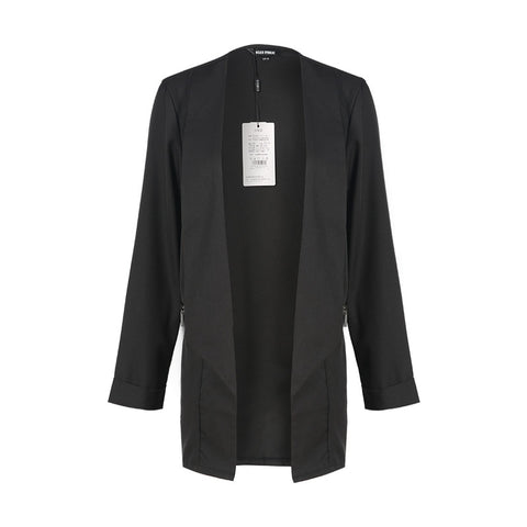 plus size spring western style fashion solid color zip no button long sleeve Large Size 3XL-7XL woman's Casual Blazers