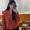 retro turn down collar double breasted classic design elegant solid all-match jacket women's spring OL suit 2022 top