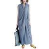 robe Maxi Dress Casual Sleeveless  Beach Women Asymmetric Cross V-Neck Sleeveless Maxi Dress Robe plus size dress 2023