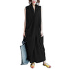 robe Maxi Dress Casual Sleeveless  Beach Women Asymmetric Cross V-Neck Sleeveless Maxi Dress Robe plus size dress 2023