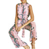 rompers womens jumpsuit summer sexy jumpsuit Women Chiffon Floral Printed Backless Bandage Wide Leg Pants Sleeveless Playsuit
