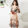 runway woman dress ruffles Flower embroidery elegant party holiday mesh ladies midi dresses for women vestidos robes female ZA