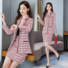 sets of women 2 pieces elegant Plaid Fall Blazer Suit Turn-down Collar Blazers Tops And Mini Skirts Femme Office Lady Outfits