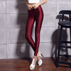 shiny spandex leggings women's black red lycra polyester women leggings colors neon spandex leggings high waist stretch skinny