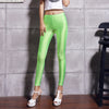 shiny spandex leggings women's black red lycra polyester women leggings colors neon spandex leggings high waist stretch skinny