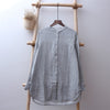 simple long-sleeve double-layer gauze blouse cotton mid-length literary all-match shirt top