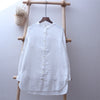 simple long-sleeve double-layer gauze blouse cotton mid-length literary all-match shirt top
