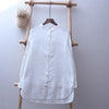 simple long-sleeve double-layer gauze blouse cotton mid-length literary all-match shirt top