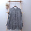 simple long-sleeve double-layer gauze blouse cotton mid-length literary all-match shirt top