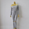 Women Sexy Long Sleeve Slash Neck Black Bodycon Elegant Jumpsuit Hollow Out Long Rompers Casual Playsit Winter Overalls