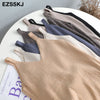 sleeveless knit maix dress women spring  summer A-line  v-neck long  strapless dress female Loose casual basic Camis tank dress