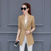 spring and 2022 autumn new long section of simple casual fashion Slim small suit women solid color  suit jacket