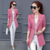 spring and 2022 autumn new long section of simple casual fashion Slim small suit women solid color  suit jacket