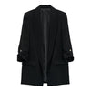 spring and summer women's roll-sleeved drape casual high-quality suit jacket, top