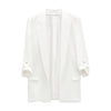 spring and summer women's roll-sleeved drape casual high-quality suit jacket, top
