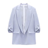spring and summer women's roll-sleeved drape casual high-quality suit jacket, top