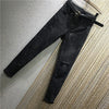 spring autumn heavy work drilling high waist hole casual stretch straight jeans women