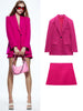 spring women's clothing Versatile temperament flap pockets decorated with slim suit jackets and high waist skirts
