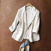 suit blazer thin cotton and linen 2022 spring and summer Korean retro simple loose large size casual small suit