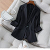 suit blazer thin cotton and linen 2023 spring and summer Korean retro simple loose large size casual small suit