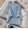 suit blazer thin cotton and linen 2023 spring and summer Korean retro simple loose large size casual small suit