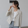 suit jacket female  short green top 2023 spring and autumn  blazer women  High Street  Pockets  Solid  Cotton