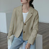 suit jacket female  short green top 2023 spring and autumn  blazer women  High Street  Pockets  Solid  Cotton