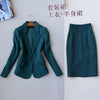suits women clothes autumn egelant office lady blazer and formal wear two piece skirt set uniform green